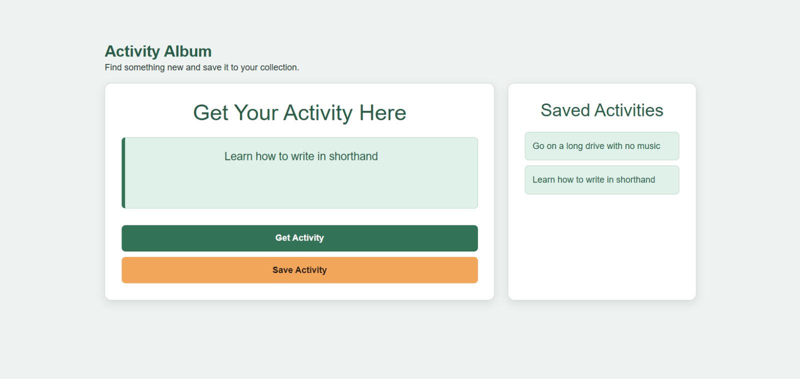 Build an Activity Discovery Dashboard