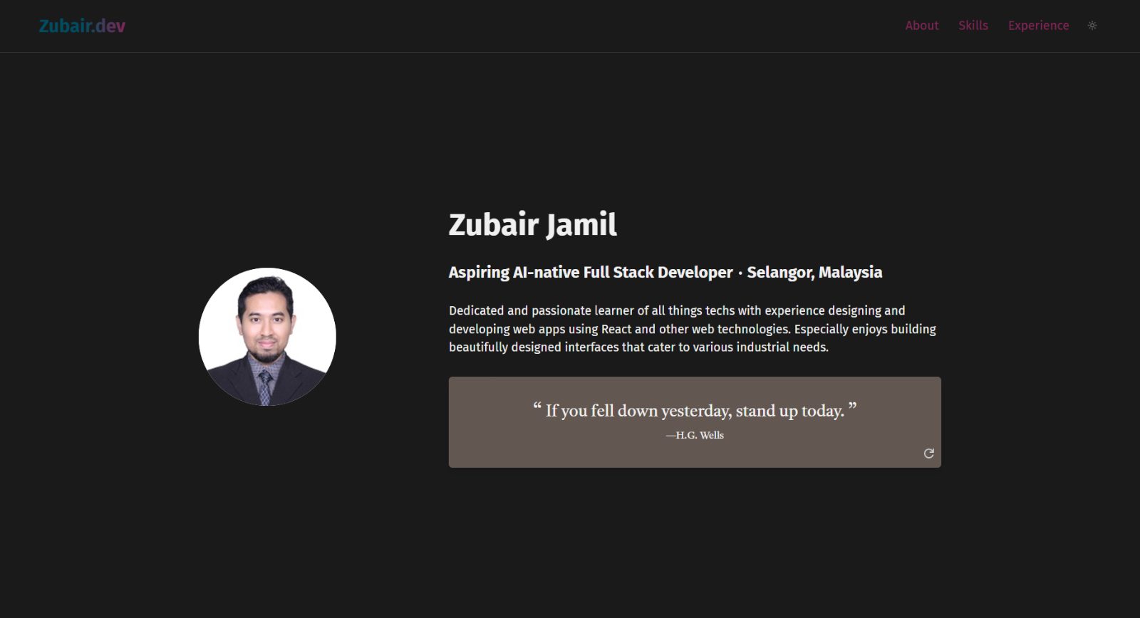 Mission 1: Build Your Developer Portfolio Page