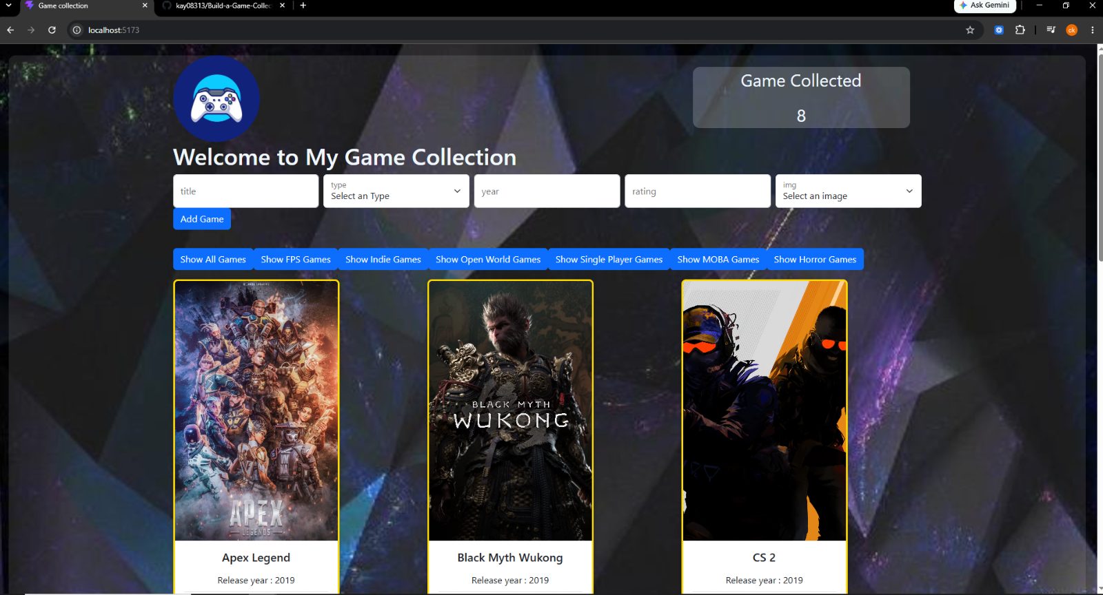 Build a Game Collection Dashboard
