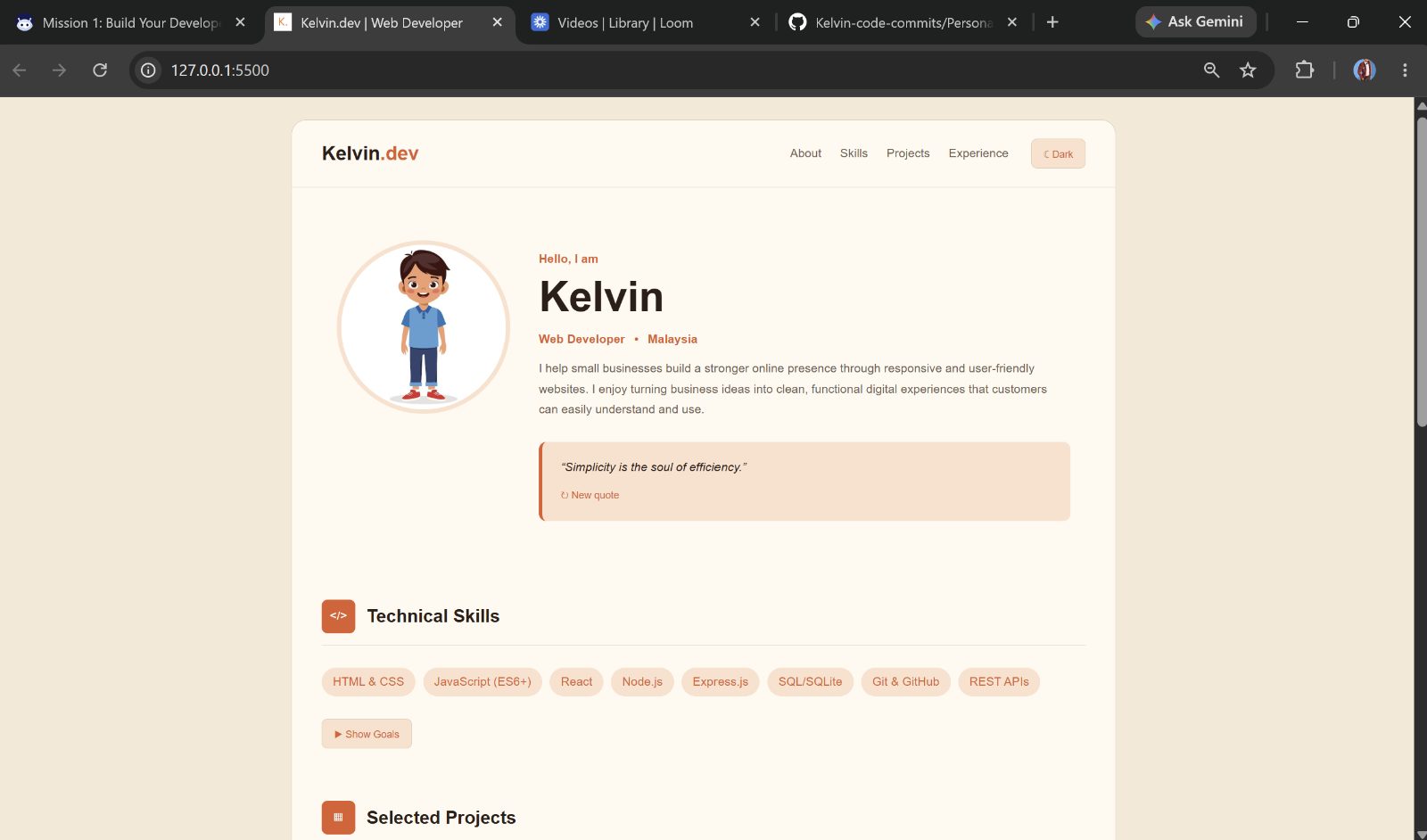 Build Your Developer Portfolio Page