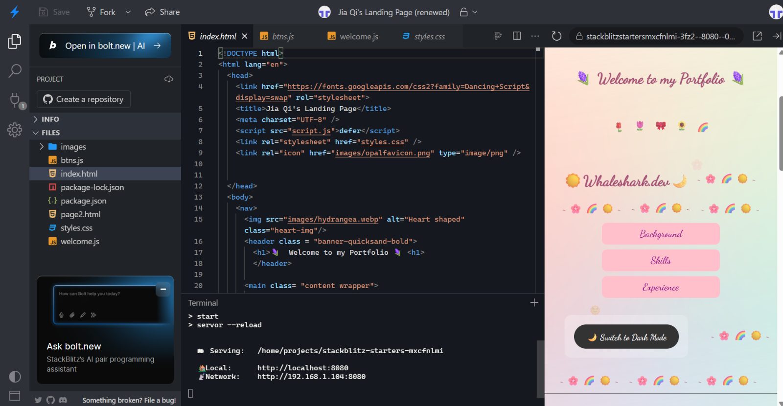 Build Your Developer Portfolio Page