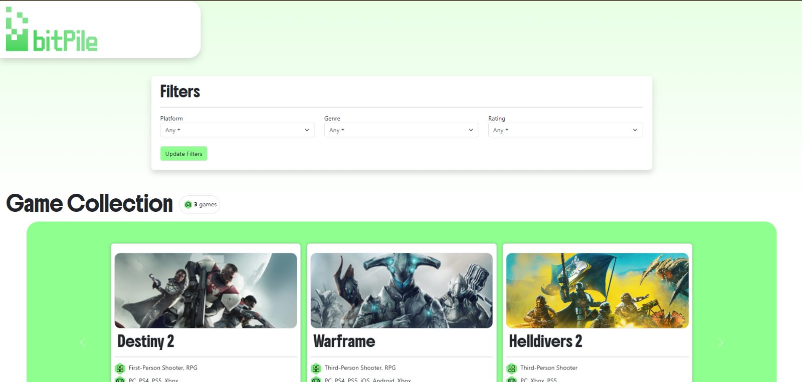 Build a Game Collection Dashboard